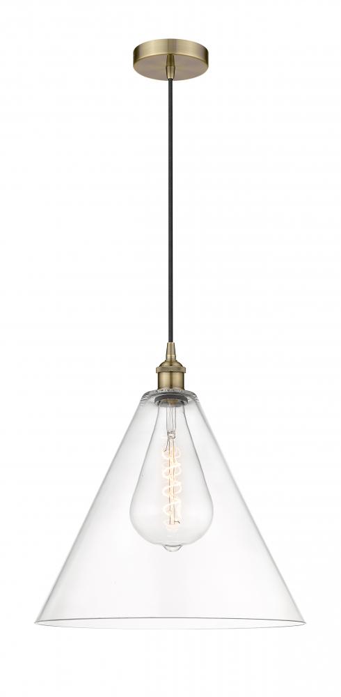 Berkshire - 1 Light - 16 inch - Antique Brass - Mini Pendant