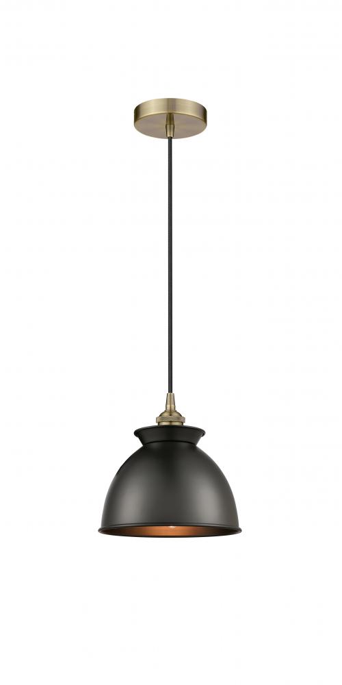 Adirondack - 1 Light - 8 inch - Black Antique Brass - Cord hung - Mini Pendant