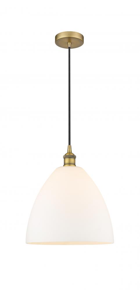 Bristol - 1 Light - 12 inch - Brushed Brass - Cord hung - Mini Pendant