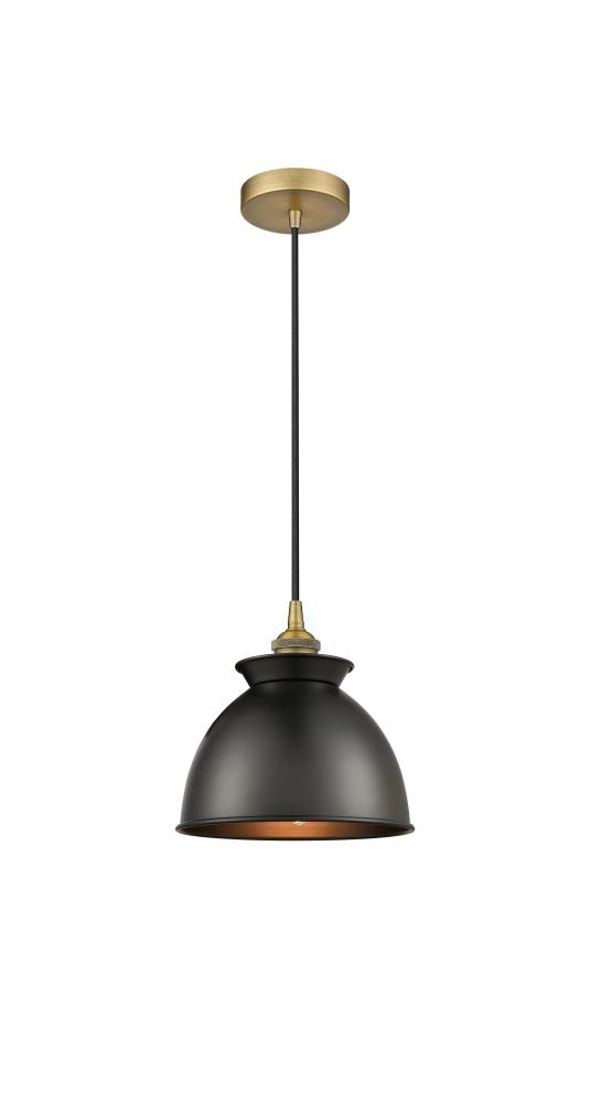 Adirondack - 1 Light - 8 inch - Brushed Brass - Cord hung - Mini Pendant