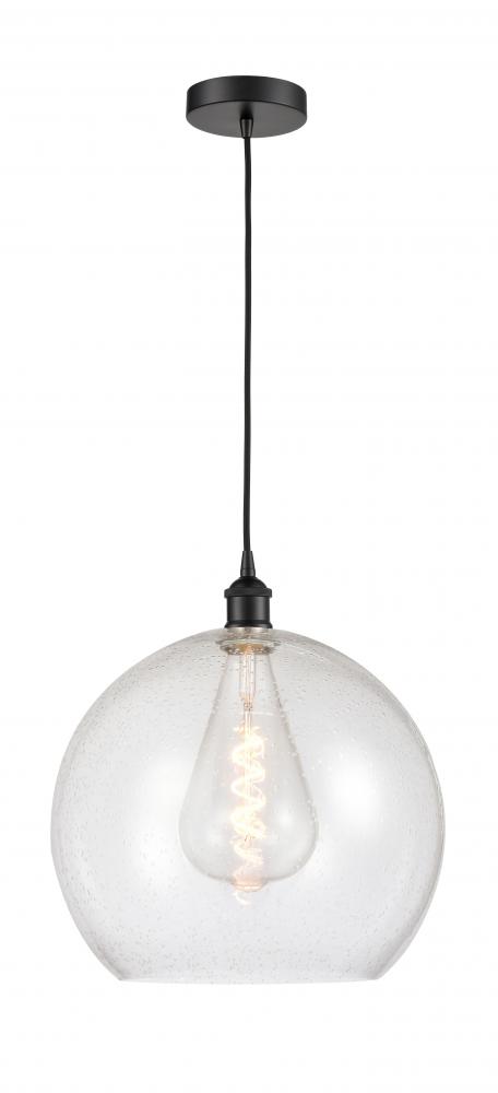 Athens - 1 Light - 14 inch - Matte Black - Cord hung - Pendant