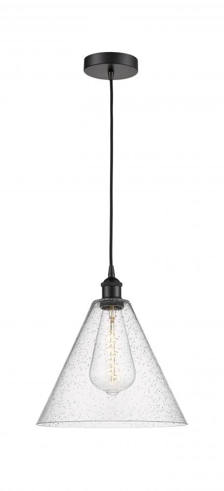 Berkshire - 1 Light - 12 inch - Matte Black - Cord hung - Mini Pendant