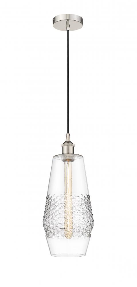 Windham - 1 Light - 7 inch - Polished Nickel - Cord hung - Mini Pendant