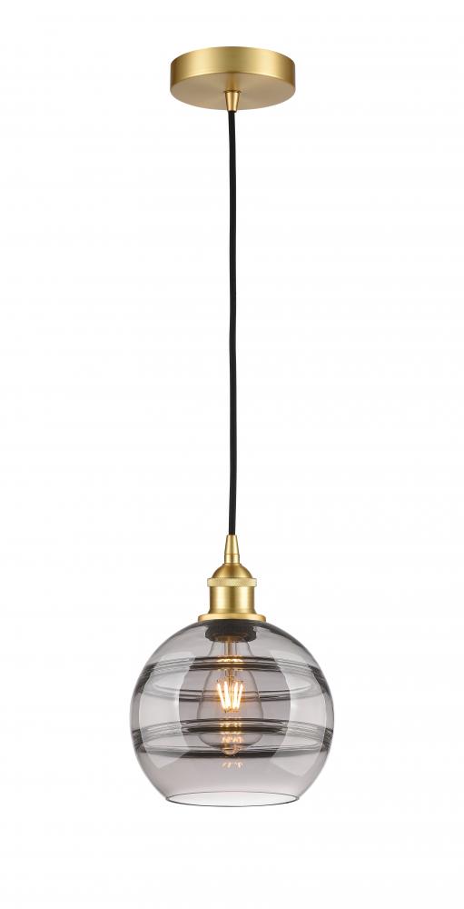 Rochester - 1 Light - 8 inch - Satin Gold - Cord hung - Mini Pendant