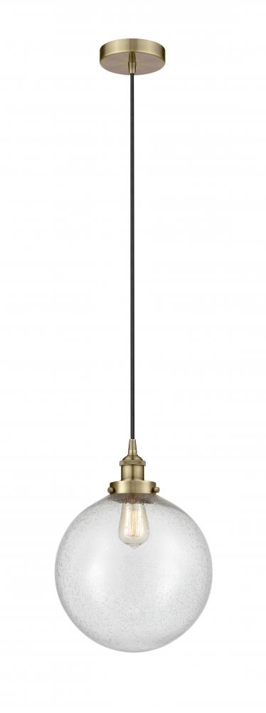 Beacon - 1 Light - 12 inch - Antique Brass - Cord hung - Mini Pendant