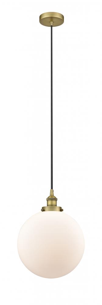 Beacon - 1 Light - 12 inch - Brushed Brass - Cord hung - Mini Pendant