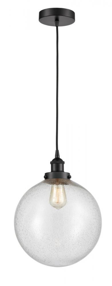 Beacon - 1 Light - 12 inch - Matte Black - Cord hung - Mini Pendant