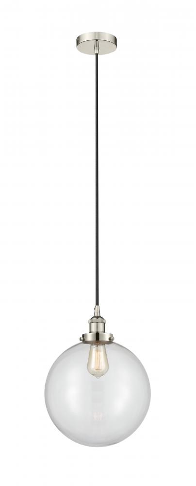 Beacon - 1 Light - 12 inch - Polished Nickel - Cord hung - Mini Pendant