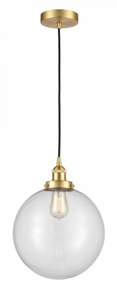 Beacon - 1 Light - 12 inch - Satin Gold - Cord hung - Mini Pendant