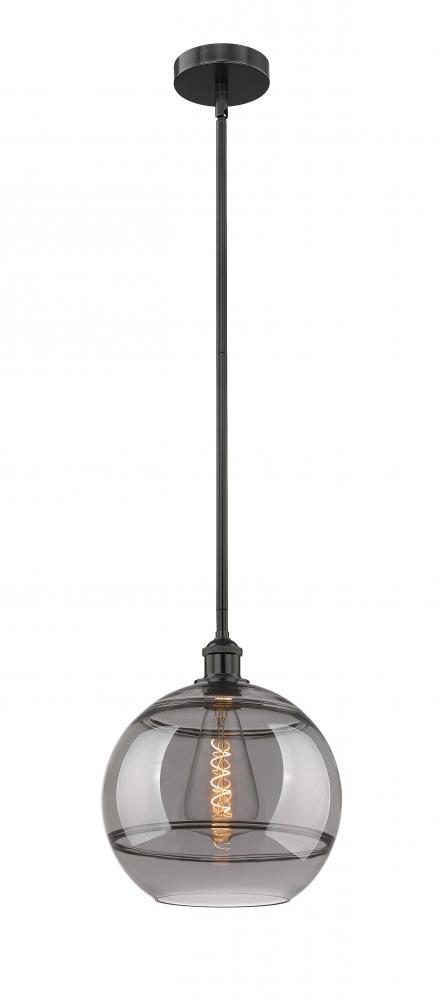 Rochester - 1 Light - 12 inch - Matte Black - Cord hung - Mini Pendant