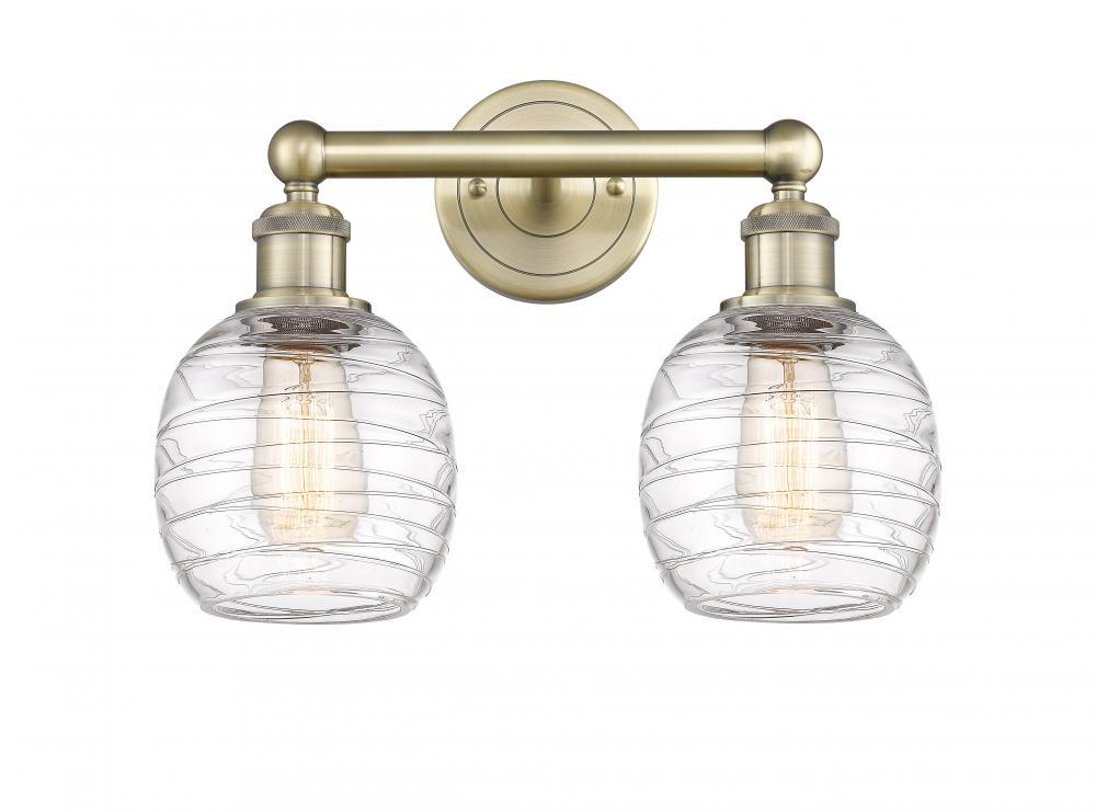 Belfast - 2 Light - 15 inch - Antique Brass - Bath Vanity Light