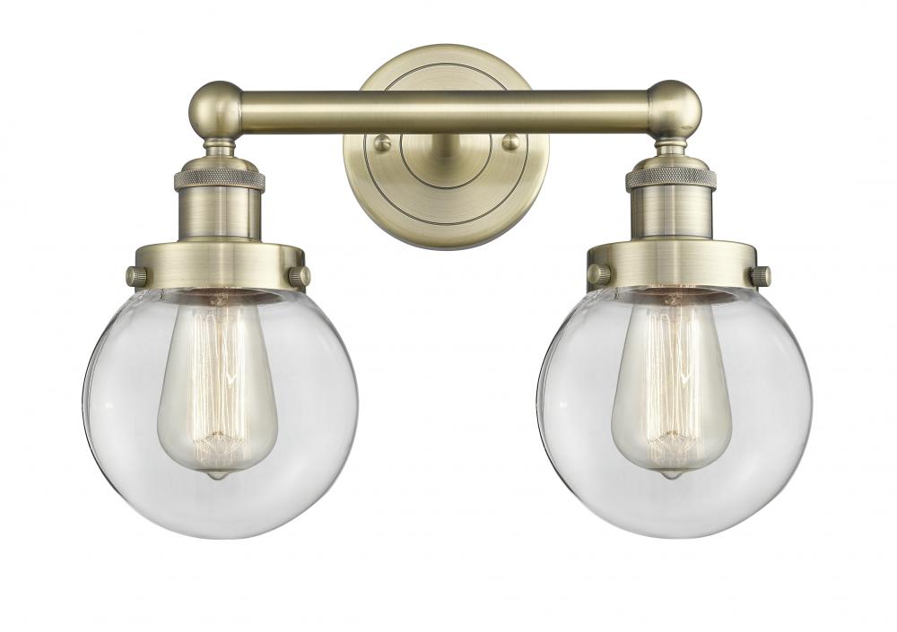 Beacon - 2 Light - 15 inch - Antique Brass - Bath Vanity Light