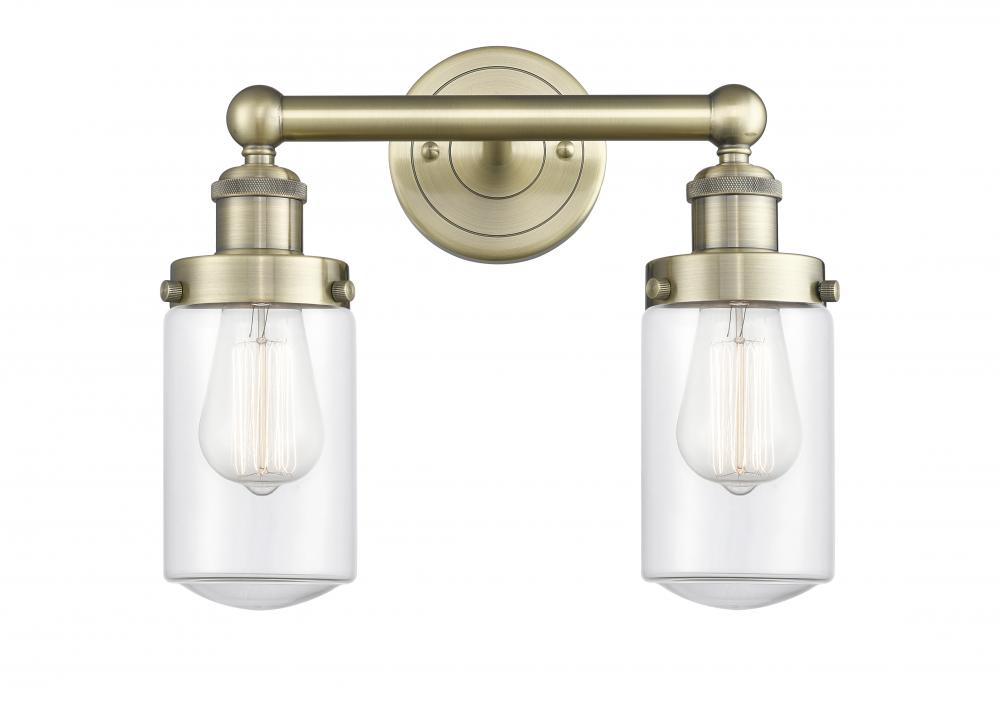 Dover - 2 Light - 14 inch - Antique Brass - Bath Vanity Light