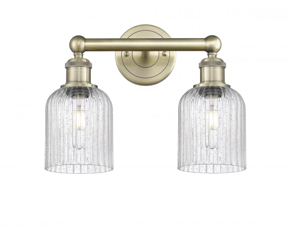 Bridal Veil - 2 Light - 14 inch - Antique Brass - Bath Vanity Light