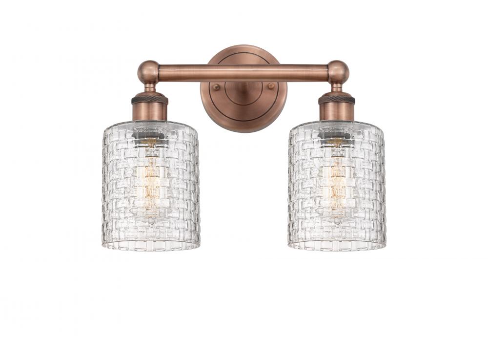 Cobbleskill - 2 Light - 14 inch - Antique Copper - Bath Vanity Light