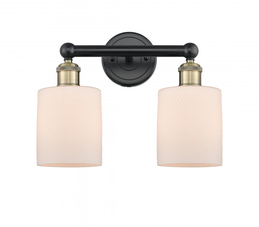 Cobbleskill - 2 Light - 14 inch - Black Antique Brass - Bath Vanity Light