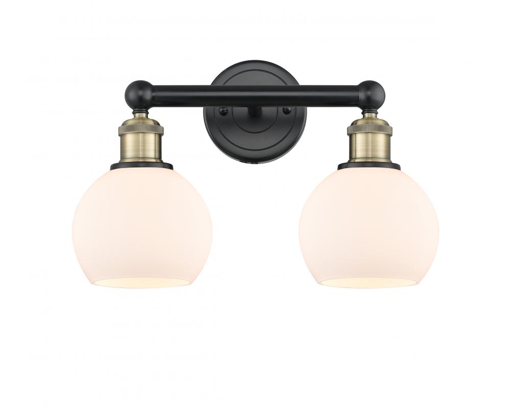 Athens - 2 Light - 15 inch - Black Antique Brass - Bath Vanity Light