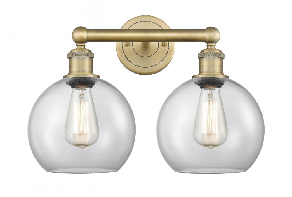 Athens - 2 Light - 17 inch - Brushed Brass - Bath Vanity Light