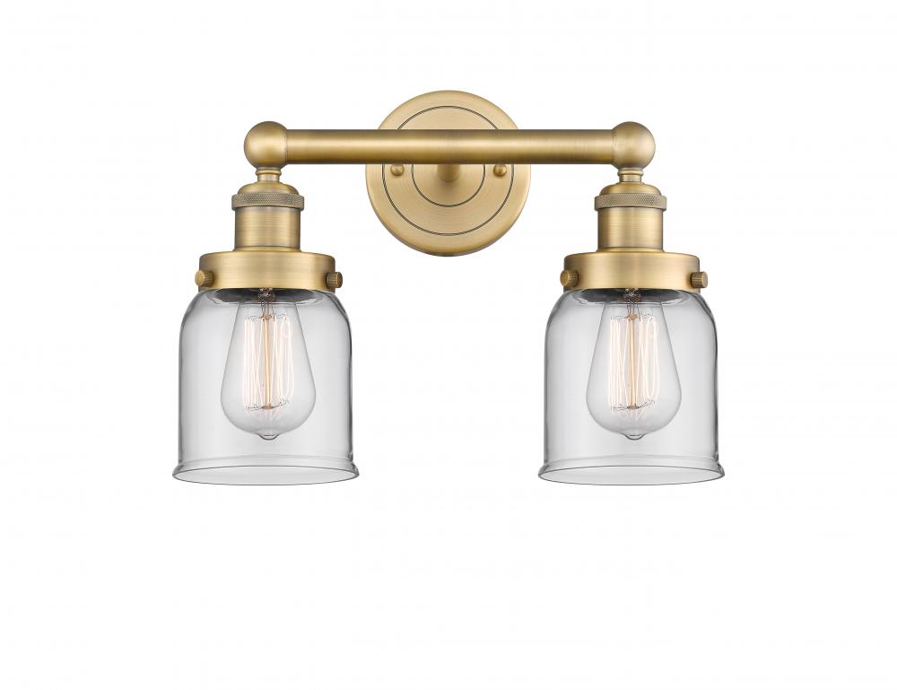 Bell - 2 Light - 14 inch - Brushed Brass - Bath Vanity Light