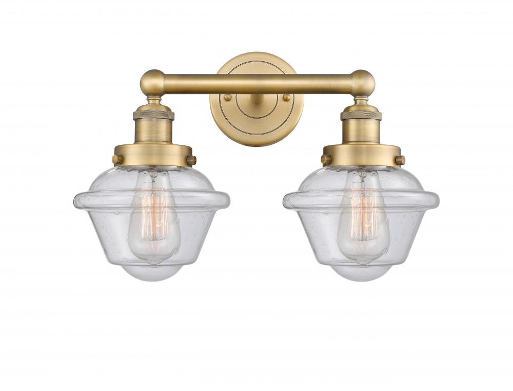 Oxford - 2 Light - 16 inch - Brushed Brass - Bath Vanity Light