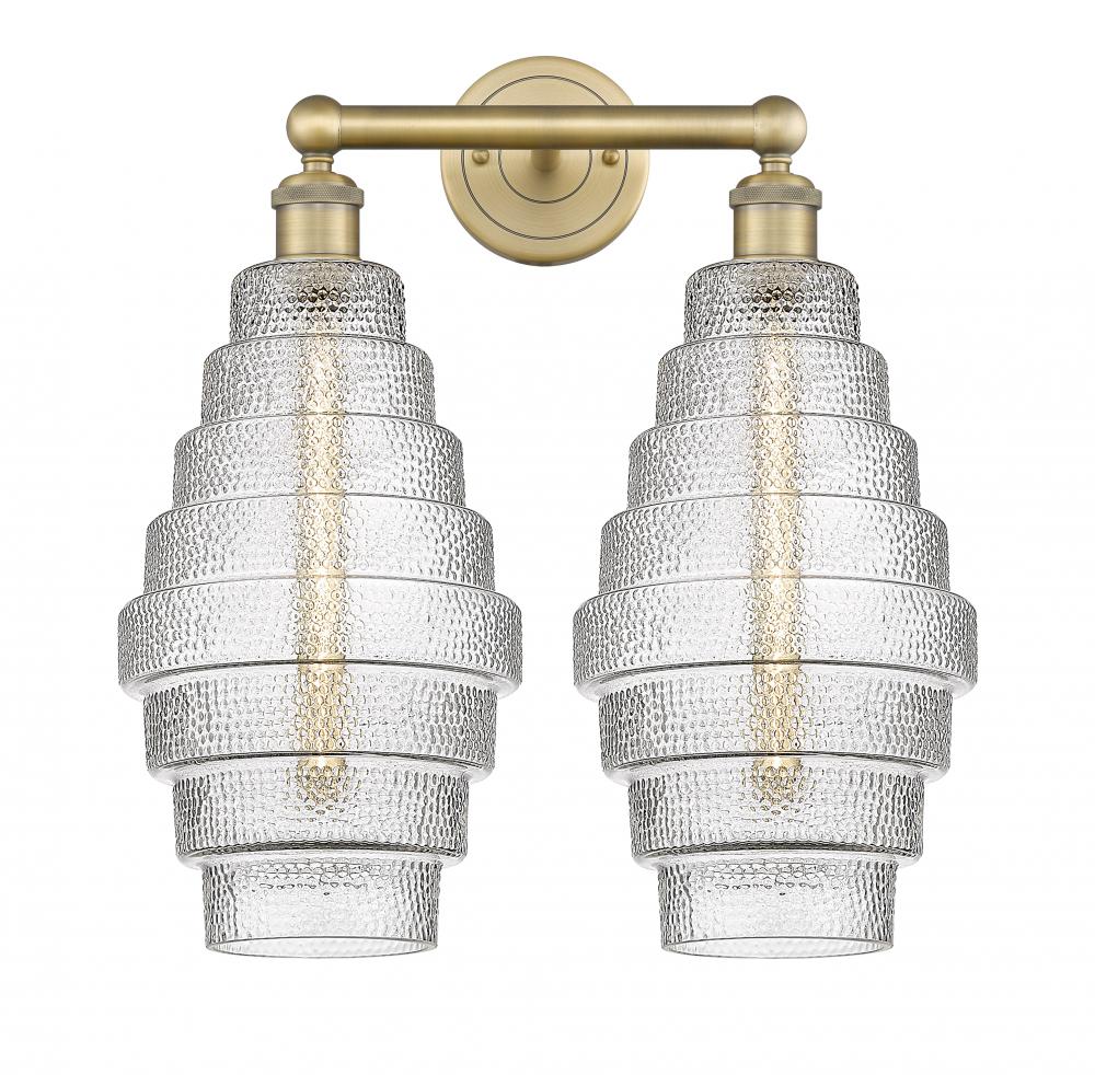 Cascade - 2 Light - 17 inch - Brushed Brass - Bath Vanity Light