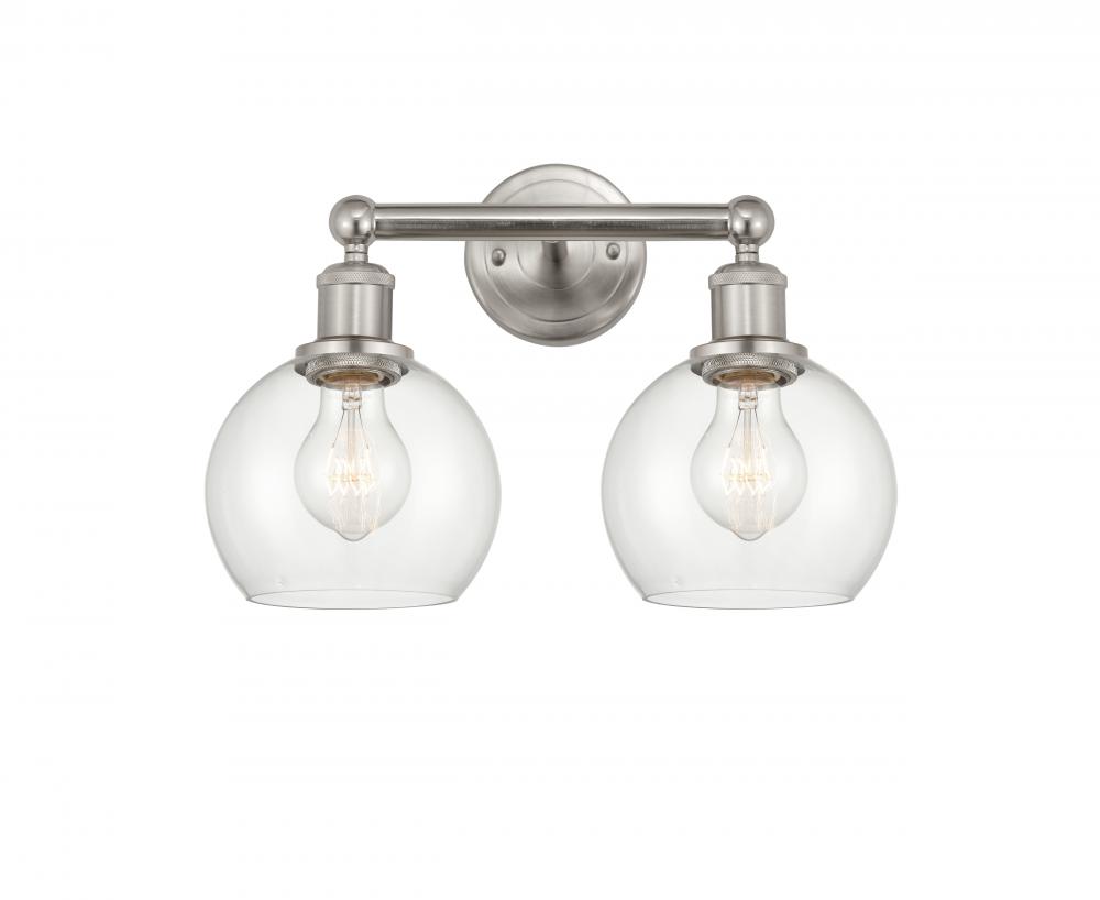 Athens - 2 Light - 15 inch - Brushed Satin Nickel - Bath Vanity Light