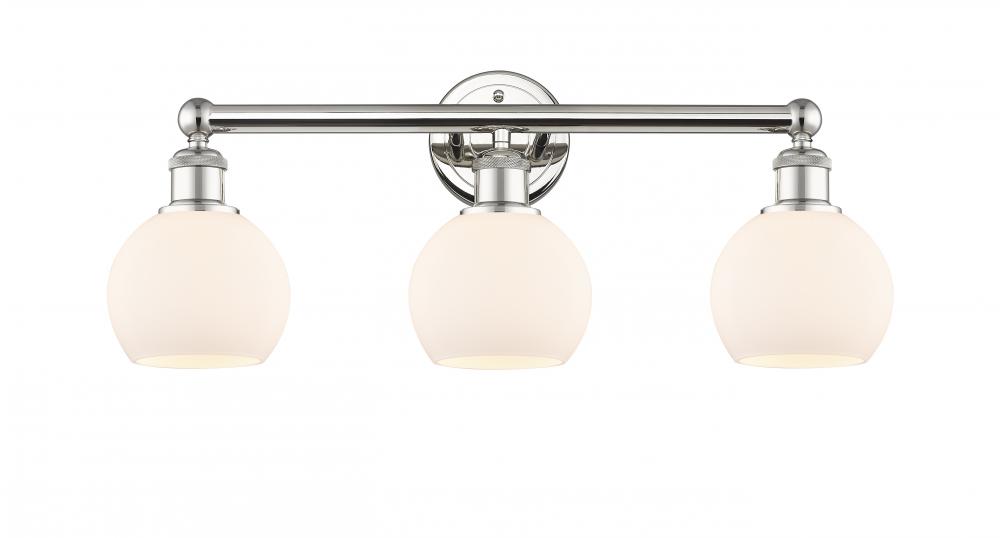 Athens - 3 Light - 24 inch - Polished Nickel - Bath Vanity Light