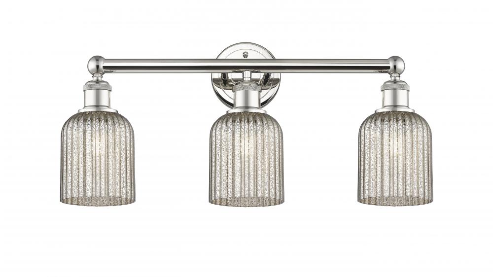 Bridal Veil - 3 Light - 23 inch - Polished Nickel - Bath Vanity Light