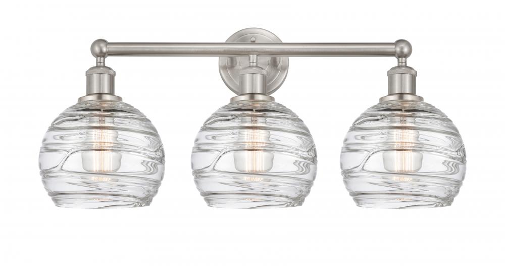 Athens Deco Swirl - 3 Light - 26 inch - Satin Nickel - Bath Vanity Light