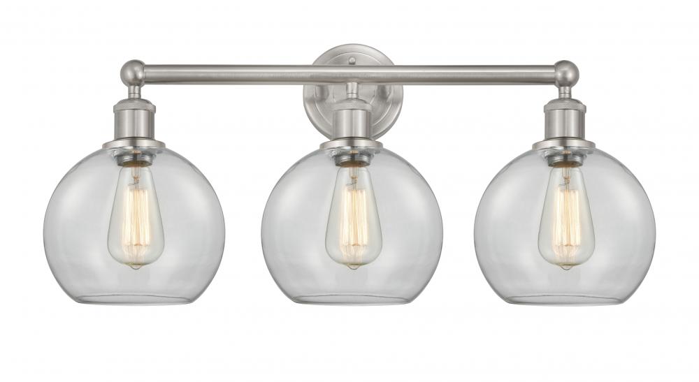 Athens - 3 Light - 26 inch - Satin Nickel - Bath Vanity Light