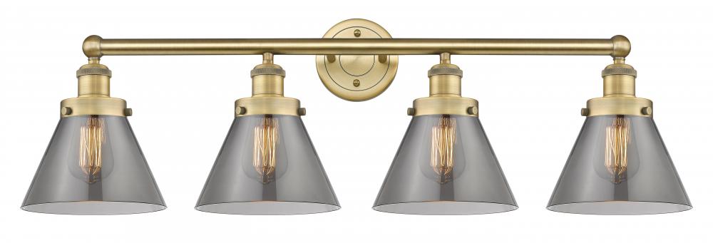 Cone - 4 Light - 35 inch - Brushed Brass - Bath Vanity Light