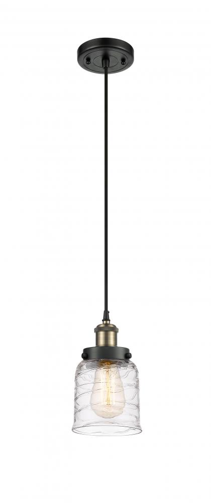 Bell - 1 Light - 5 inch - Black Antique Brass - Cord hung - Mini Pendant