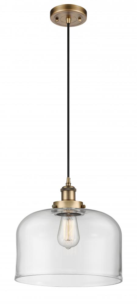 Bell - 1 Light - 12 inch - Brushed Brass - Cord hung - Mini Pendant