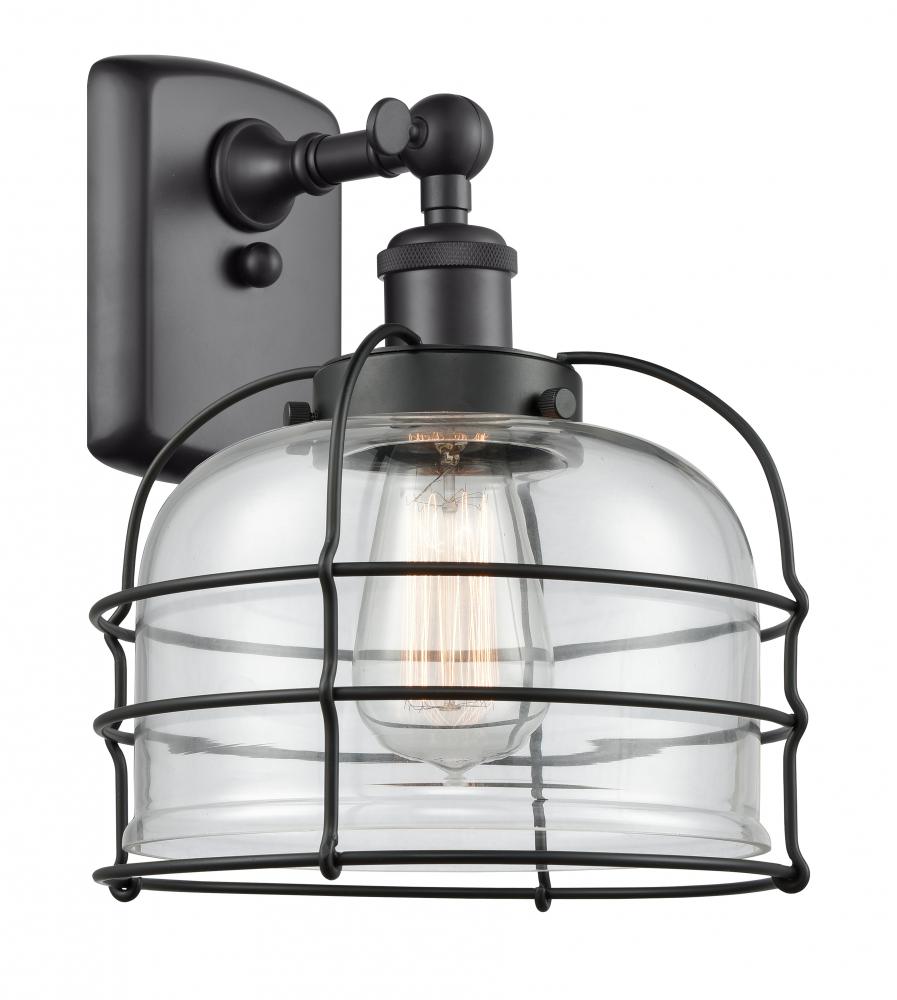 Bell Cage - 1 Light - 8 inch - Matte Black - Sconce