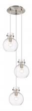  113-410-1PS-SN-G410-8CL - Newton Sphere - 3 Light - 16 inch - Brushed Satin Nickel - Multi Pendant