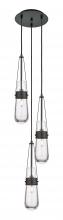 Innovations Lighting 113-452-1P-BK-G452-4CL - Milan - 3 Light - 12 inch - Matte Black - Multi Pendant