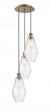  113B-3P-AB-G654-7 - Cindyrella - 3 Light - 14 inch - Antique Brass - Cord Hung - Multi Pendant