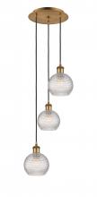 Innovations Lighting 113B-3P-BB-G122C-6CL - Athens - 3 Light - 12 inch - Brushed Brass - Cord Hung - Multi Pendant