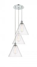  113B-3P-PC-GBC-124 - Berkshire - 3 Light - 19 inch - Polished Chrome - Cord Hung - Multi Pendant