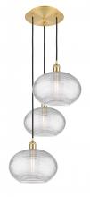 Innovations Lighting 113B-3P-SG-G555-12CL - Ithaca - 3 Light - 19 inch - Satin Gold - Cord hung - Multi Pendant