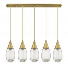 Innovations Lighting 125-450-1P-BB-G450-6CL - Malone - 5 Light - 38 inch - Brushed Brass - Linear Pendant