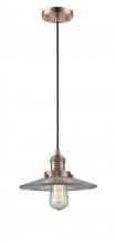 Innovations Lighting 201C-AC-G2 - Halophane - 1 Light - 9 inch - Antique Copper - Cord hung - Mini Pendant