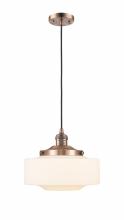 Innovations Lighting 201C-AC-G691-12 - Bridgeton - 1 Light - 12 inch - Antique Copper - Cord hung - Mini Pendant