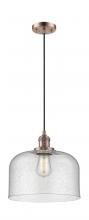 Innovations Lighting 201C-AC-G74-L - Bell - 1 Light - 12 inch - Antique Copper - Cord hung - Mini Pendant