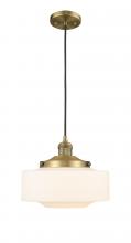 Innovations Lighting 201C-BB-G691-12 - Bridgeton - 1 Light - 12 inch - Brushed Brass - Cord hung - Mini Pendant