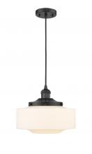 Innovations Lighting 201C-BK-G691-12 - Bridgeton - 1 Light - 12 inch - Matte Black - Cord hung - Mini Pendant