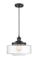  201C-BK-G692-12 - Bridgeton - 1 Light - 12 inch - Matte Black - Cord hung - Mini Pendant