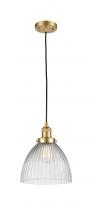  201C-SG-G222 - Seneca Falls - 1 Light - 10 inch - Satin Gold - Cord hung - Mini Pendant