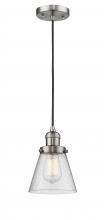  201C-SN-G64-LED - Cone - 1 Light - 6 inch - Brushed Satin Nickel - Cord hung - Mini Pendant