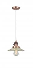 Innovations Lighting 201CSW-AC-G2 - Halophane - 1 Light - 9 inch - Antique Copper - Cord hung - Mini Pendant